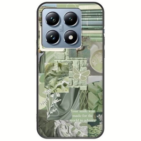 Aesthetic Green Xiaomi 14T Pro 5G Black TPU (Μαύρη Σιλικόνη)
