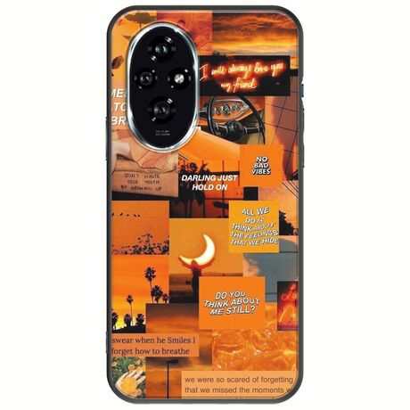 Aesthetic Orange Honor 200 5G Black TPU (Μαύρη Σιλικόνη)