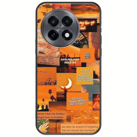 Aesthetic Orange OnePlus 13R 5G Black TPU (Μαύρη Σιλικόνη)