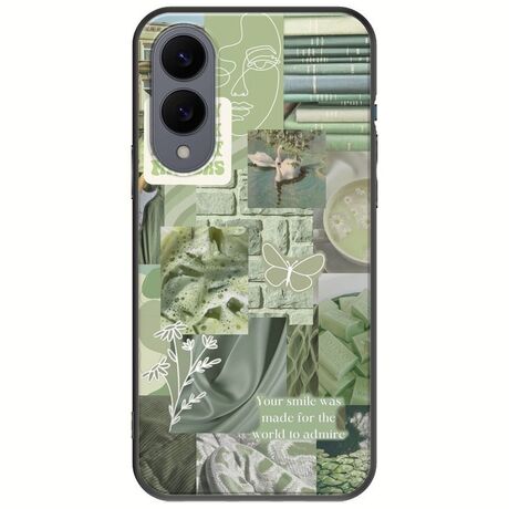 Aesthetic Green Samsung Galaxy S25 Edge 5G Black TPU (Μαύρη Σιλικόνη)