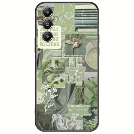Aesthetic Green Samsung Galaxy S25 FE 5G Black TPU (Μαύρη Σιλικόνη)