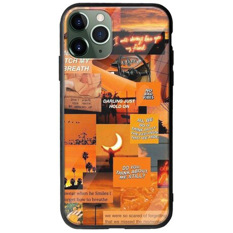Aesthetic Orange iPhone 11 Pro Groove TPU (Tempered Glass και TPU)