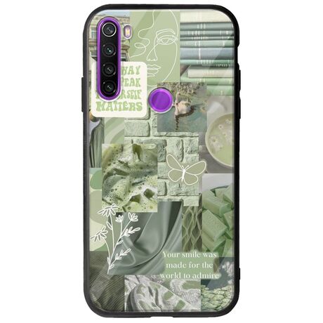 Aesthetic Green Xiaomi Redmi Note 8 Groove TPU (Tempered Glass και TPU)
