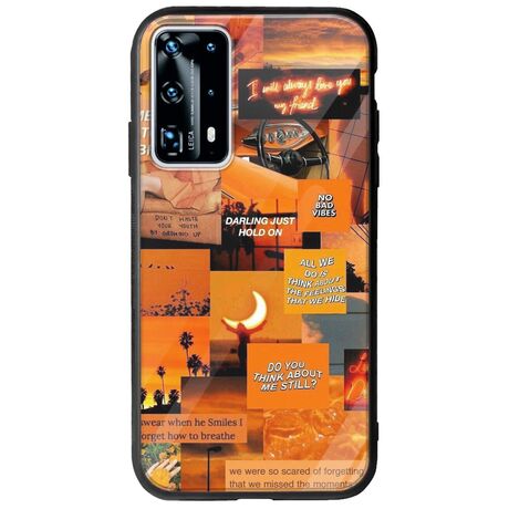 Aesthetic Orange Huawei P40 Groove TPU (Tempered Glass και TPU)