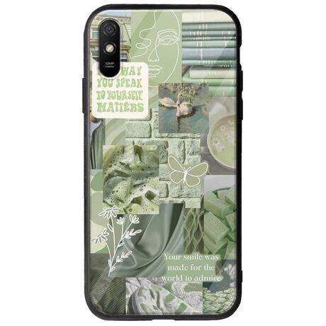 Aesthetic Green Xiaomi Redmi 9A Groove TPU (Tempered Glass και TPU)
