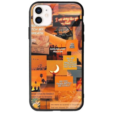 Aesthetic Orange iPhone 12 mini Groove TPU (Tempered Glass και TPU)