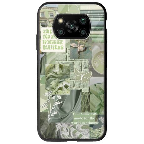 Aesthetic Green Xiaomi Poco X3 NFC / X3 Pro Groove TPU (Tempered Glass και TPU)