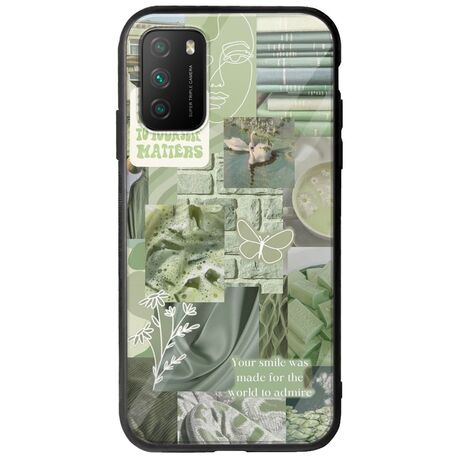 Aesthetic Green Xiaomi Poco M3 Groove TPU (Tempered Glass και TPU)