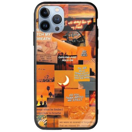 Aesthetic Orange iPhone 12 Pro Groove TPU (Tempered Glass και TPU)