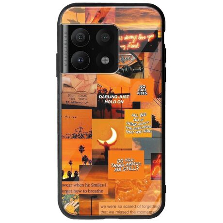 Aesthetic Orange OnePlus 10 Pro Groove TPU (Tempered Glass και TPU)