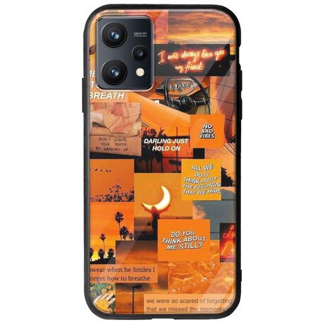 Aesthetic Orange Realme 9 4G Groove TPU (Tempered Glass και TPU)