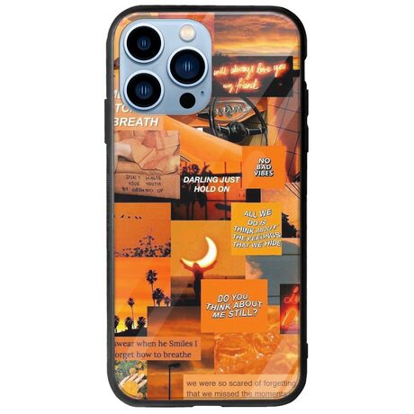 Aesthetic Orange iPhone 14 Pro Max Groove TPU (Tempered Glass και TPU)