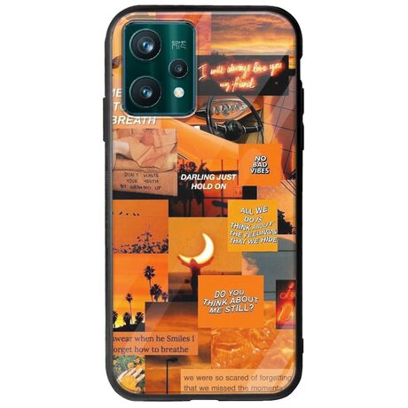 Aesthetic Orange Realme 9 5G Groove TPU (Tempered Glass και TPU)