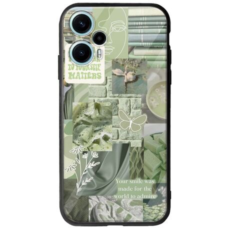 Aesthetic Green Xiaomi Poco F5 5G Groove TPU (Tempered Glass και TPU)