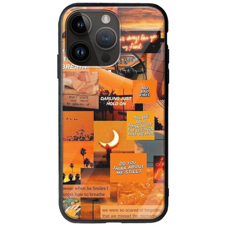 Aesthetic Orange iPhone 15 Pro Max Groove TPU (Tempered Glass και TPU)