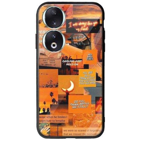Aesthetic Orange Honor 90 5G Groove TPU (Tempered Glass και TPU)