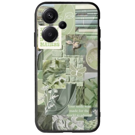 Aesthetic Green Xiaomi Redmi Note 13 Pro Plus 5G Groove TPU (Tempered Glass και TPU)