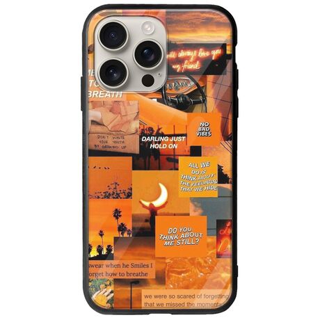 Aesthetic Orange iPhone 16 Pro Groove TPU (Tempered Glass και TPU)