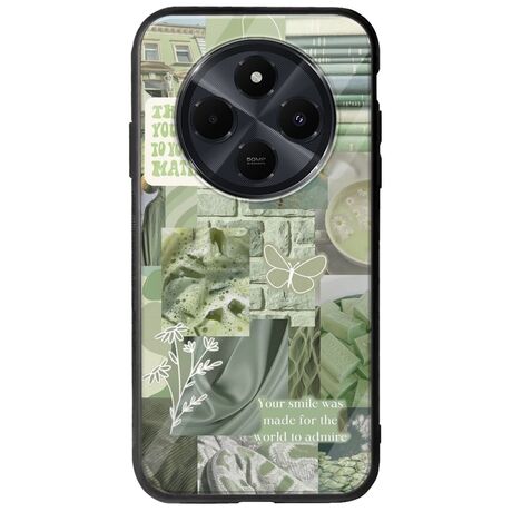 Aesthetic Green Xiaomi Poco C75 4G Groove TPU (Tempered Glass και TPU)