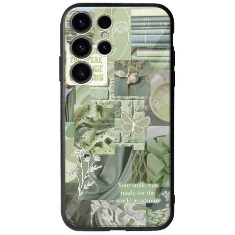 Aesthetic Green Samsung Galaxy S25 Ultra 5G Groove TPU (Tempered Glass και TPU)