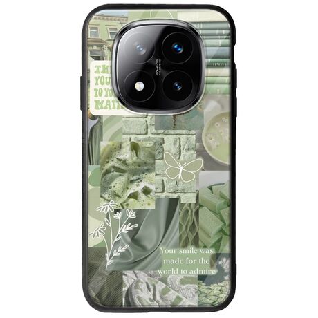 Aesthetic Green Xiaomi Redmi Note 14 Pro+ 5G Groove TPU (Tempered Glass και TPU)