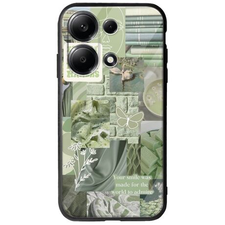 Aesthetic Green Xiaomi Redmi Note 14S Groove TPU (Tempered Glass και TPU)