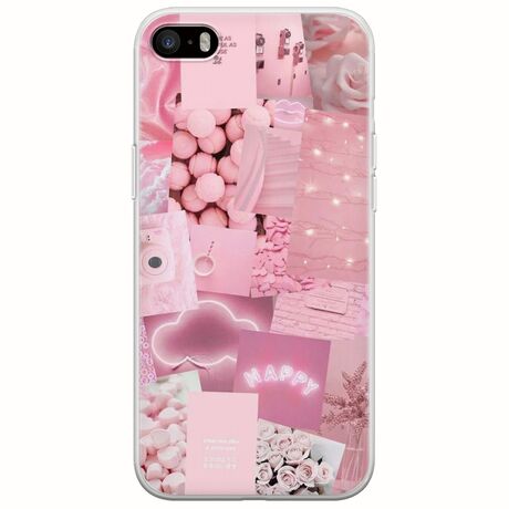 Aesthetic Pink iPhone 5/5s/SE 2016 Flexible TPU (Διάφανη Σιλικόνη)