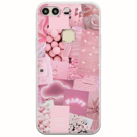 Aesthetic Pink Huawei P9 Flexible TPU (Διάφανη Σιλικόνη)