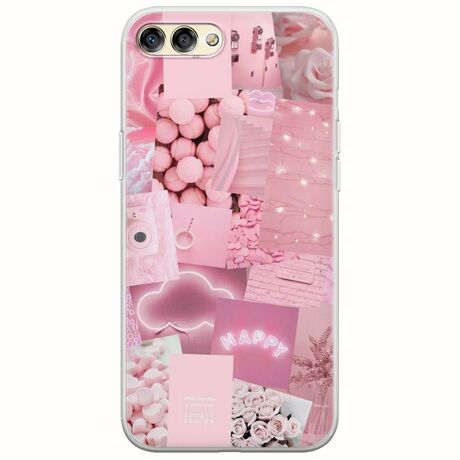 Aesthetic Pink Huawei Honor View 10 Flexible TPU (Διάφανη Σιλικόνη)