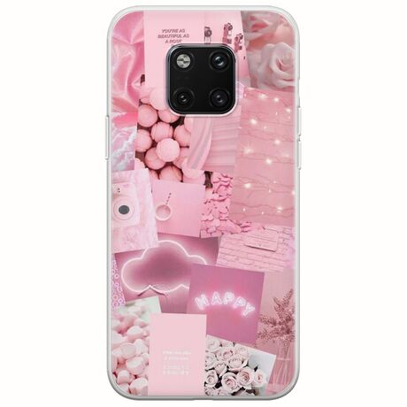 Aesthetic Pink Huawei Mate 20 Pro Flexible TPU (Διάφανη Σιλικόνη)
