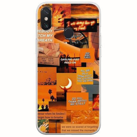 Aesthetic Orange Xiaomi Mi 8 Flexible TPU (Διάφανη Σιλικόνη)
