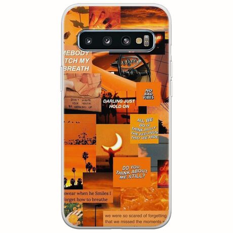 Aesthetic Orange Samsung Galaxy S10 Plus Flexible TPU (Διάφανη Σιλικόνη)