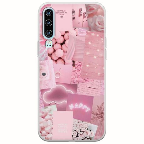 Aesthetic Pink Huawei P30 Flexible TPU (Διάφανη Σιλικόνη)