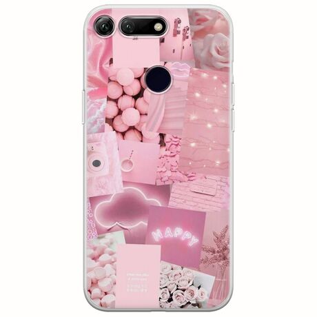 Aesthetic Pink Huawei Honor View 20 Flexible TPU (Διάφανη Σιλικόνη)
