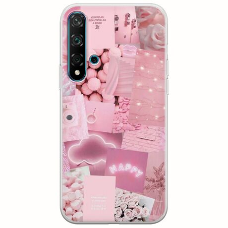 Aesthetic Pink Huawei Nova 5T Flexible TPU (Διάφανη Σιλικόνη)