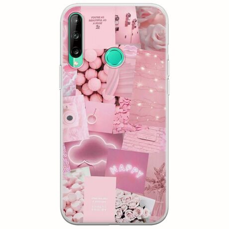 Aesthetic Pink Huawei P40 Lite E Flexible TPU (Διάφανη Σιλικόνη)