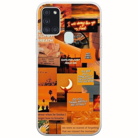 Aesthetic Orange Samsung Galaxy A21s Flexible TPU (Διάφανη Σιλικόνη)