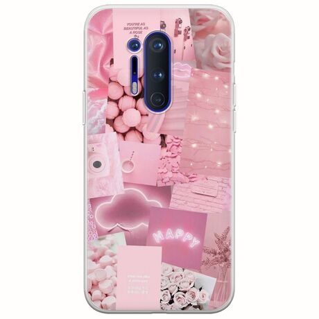 Aesthetic Pink OnePlus 8 Pro Flexible TPU (Διάφανη Σιλικόνη)