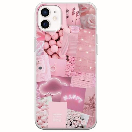 Aesthetic Pink iPhone 12 Flexible TPU (Διάφανη Σιλικόνη)