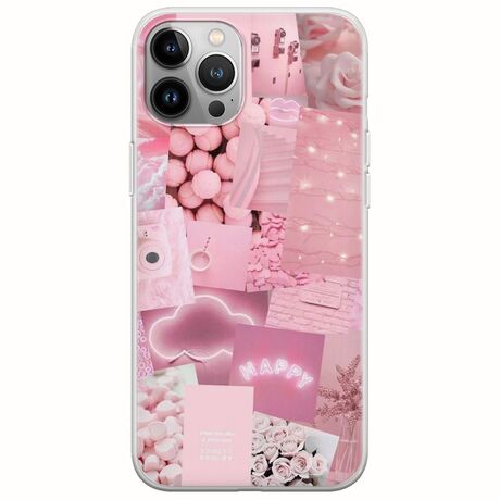 Aesthetic Pink iPhone 12 Pro Max Flexible TPU (Διάφανη Σιλικόνη)