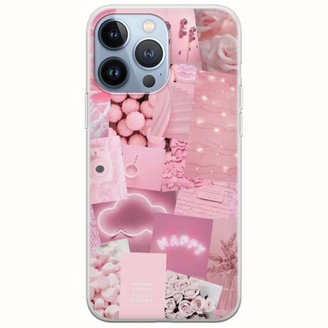 Aesthetic Pink iPhone 13 Pro Flexible TPU (Διάφανη Σιλικόνη)