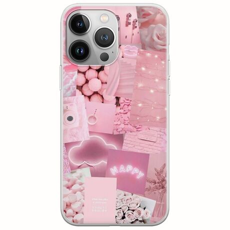 Aesthetic Pink iPhone 13 Pro Max Flexible TPU (Διάφανη Σιλικόνη)