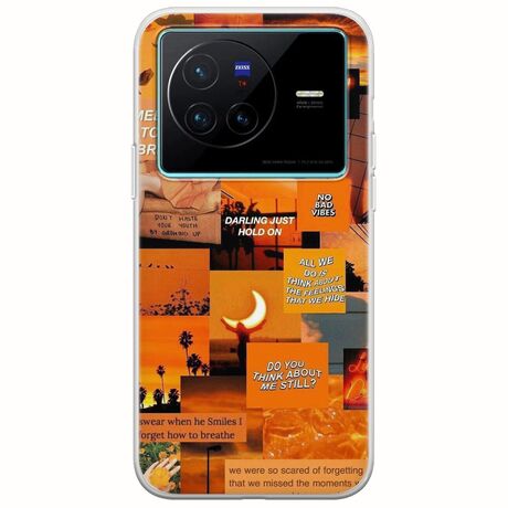 Aesthetic Orange Vivo X80 Flexible TPU (Διάφανη Σιλικόνη)