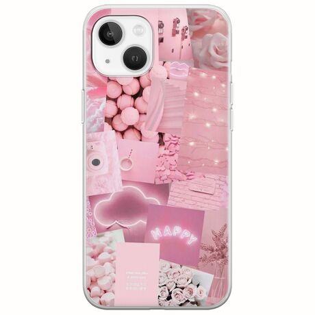 Aesthetic Pink iPhone 14 Flexible TPU (Διάφανη Σιλικόνη)