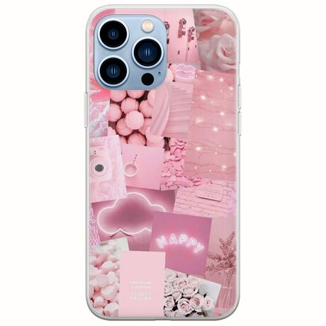 Aesthetic Pink iPhone 14 Pro Max Flexible TPU (Διάφανη Σιλικόνη)