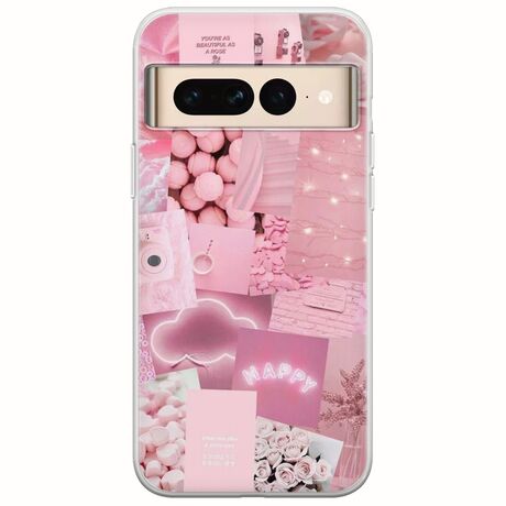 Aesthetic Pink Google Pixel 7 Pro 5G Flexible TPU (Διάφανη Σιλικόνη)