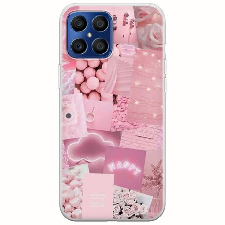 Aesthetic Pink Honor X8 Flexible TPU (Διάφανη Σιλικόνη)