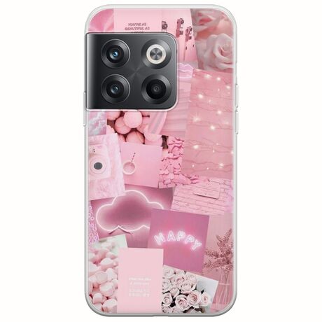 Aesthetic Pink OnePlus 10T 5G Flexible TPU (Διάφανη Σιλικόνη)