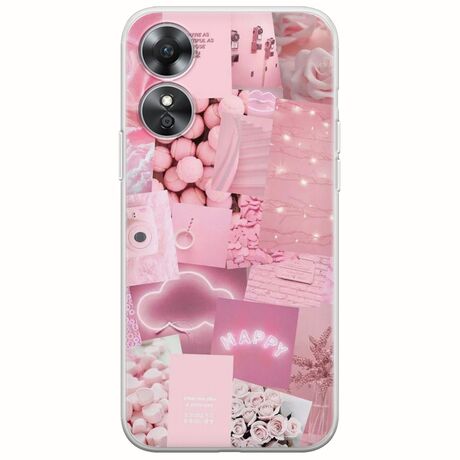 Aesthetic Pink Oppo A17 Flexible TPU (Διάφανη Σιλικόνη)