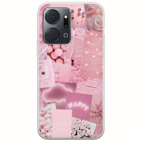 Aesthetic Pink Honor X7a Flexible TPU (Διάφανη Σιλικόνη)